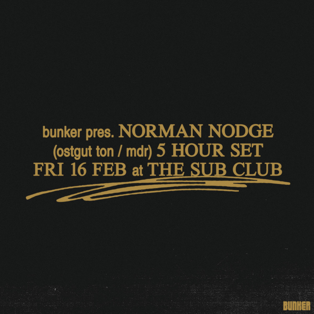 Bunker presents Norman Nodge – February 2018