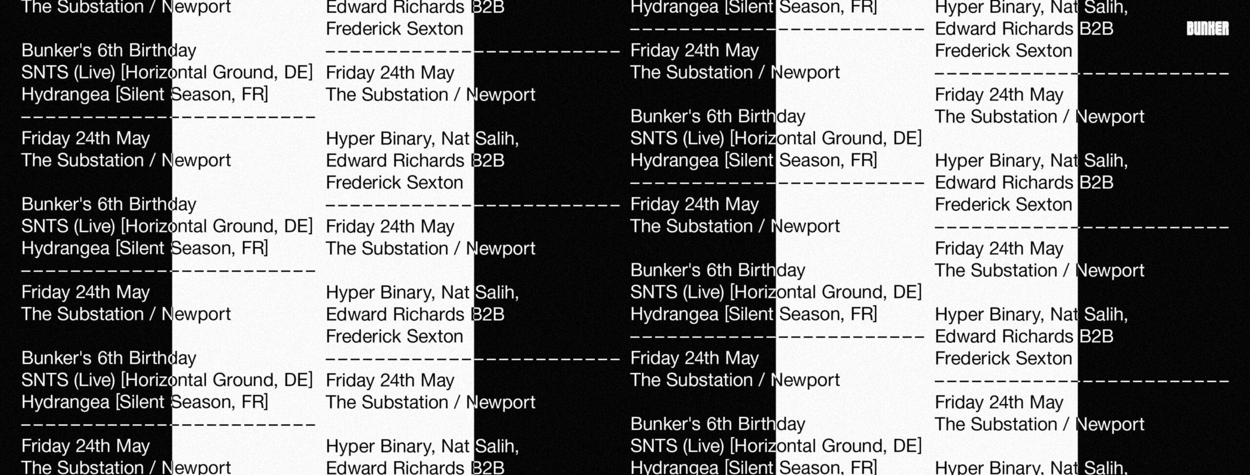 Bunkers 6th Birthday with SNTS (Live) & Hydrangea – May 2019